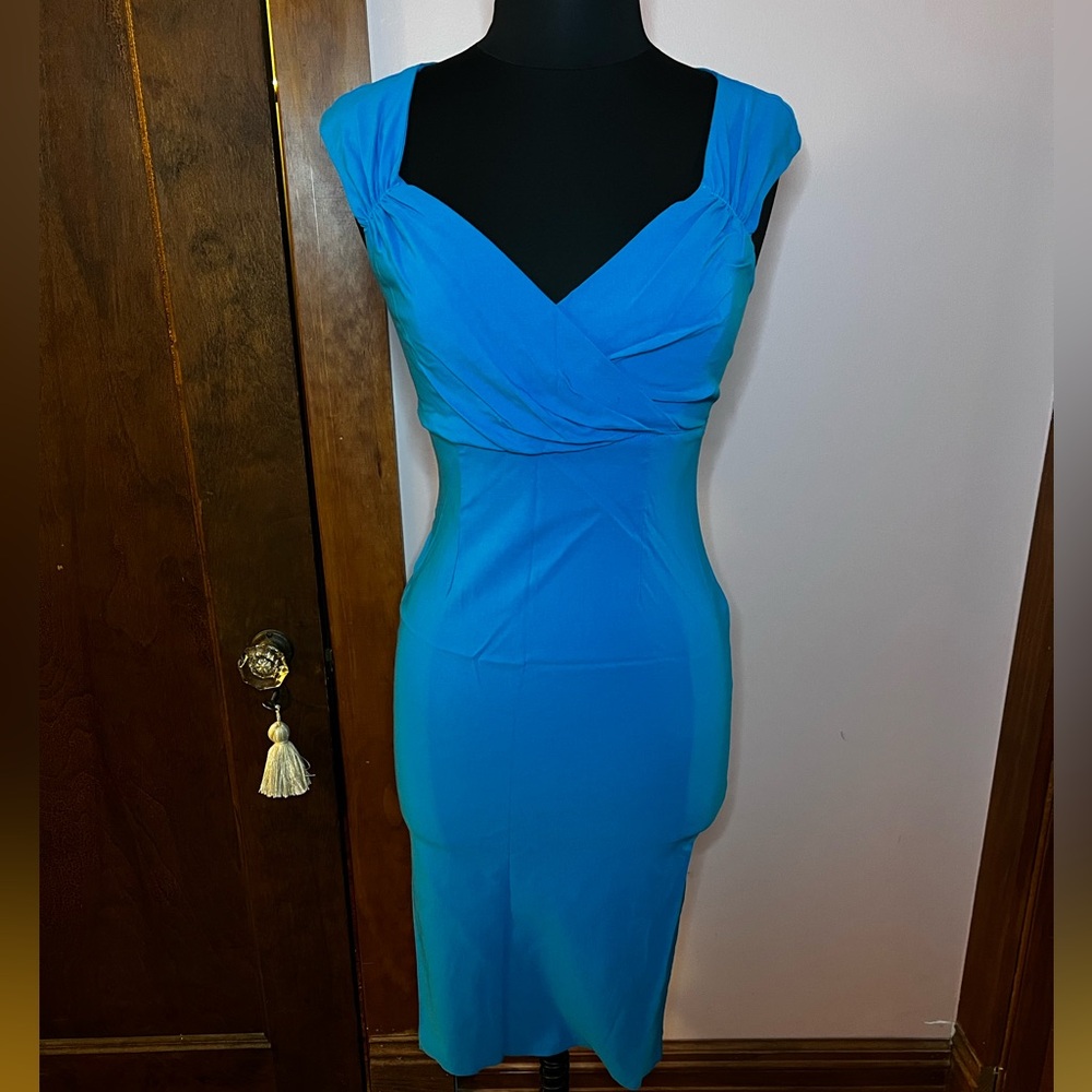 Pinup Couture Pinup Girl blue pencil dress size L